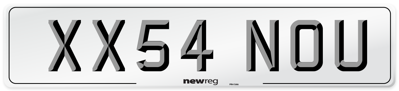 XX54 NOU Number Plate from New Reg